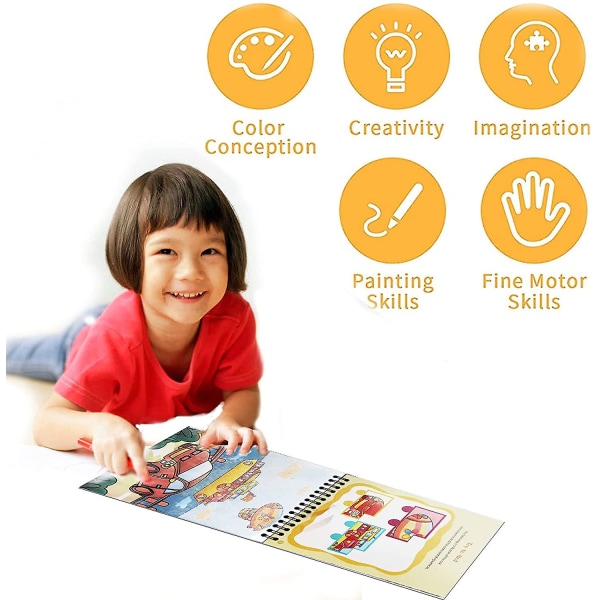 3-pack Återanvändbar färg Magic vattenmålarbok Småbarn Pedagogiska leksaker Barn Jul Födelsedagspresent Childhood
