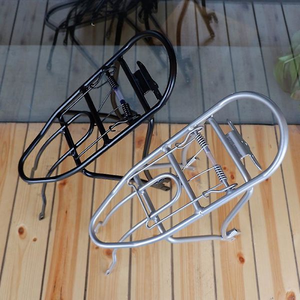 20 tums cykelpakethållare bak i aluminiumlegering för hopfällbar cykel Silver Without Spring Clip