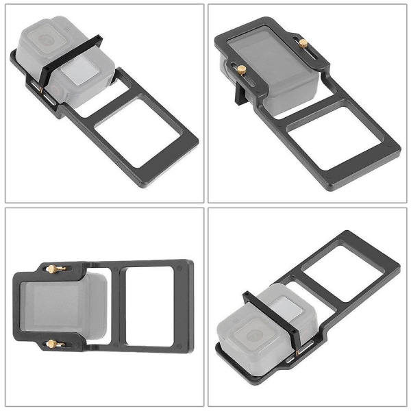 Action Camera Switch Adapter Handhållet Gimbal Fäste Platt Splint Plast för Gopro Hero 9 8 Svart