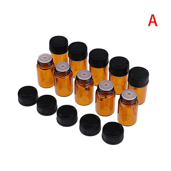 10 stk./lot Tom 2 ml Mini Ravfarvet Glasflaske B