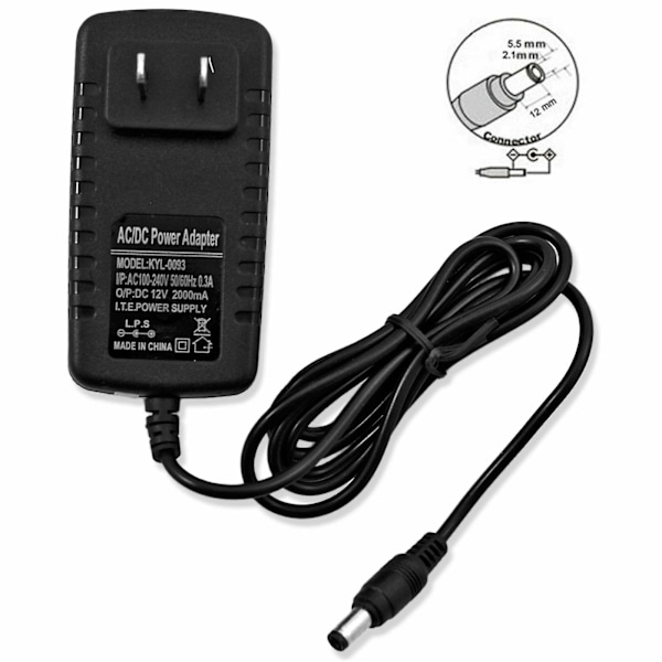 Kraftig LED-ljusremsa 24W SMD AC 100-240V till DC 12V 2A Strömförsörjningsadapter
