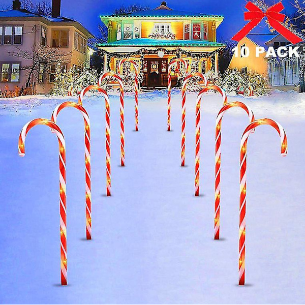 10 stk. Julehavelamper LED Lys, Slikkepindelys De