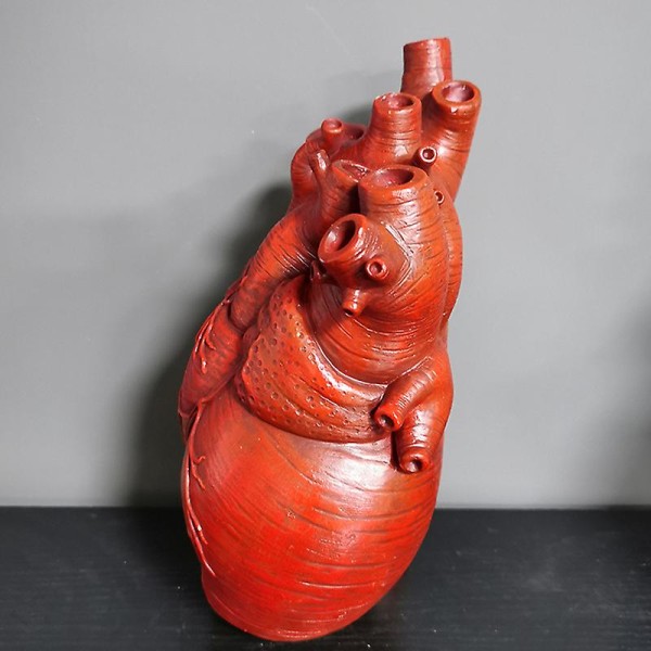 Kreativ Plantepotte Simulation Hjerteformet Vase Resin Anatomisk Organ Blomsterpotte Ornament Til Gold S