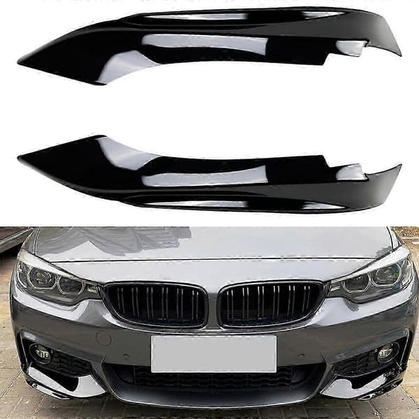 [LCS]For 4-Series F32 F33 F36 2014-2020 Front Bumper Lip Angle Diffuser Splitter Spoiler Protector Svart Bright Black