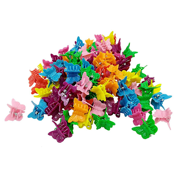 Mini Hårklämma Plast Små Färgglada Hårklämmor Style D