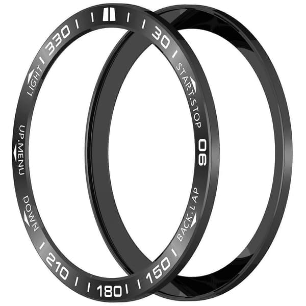 Til Garmin Fenix 8 47mm AMOLED Version Rustfrit Stål Bezel Ridsefast Beskyttelsesring Multicolor Black+White
