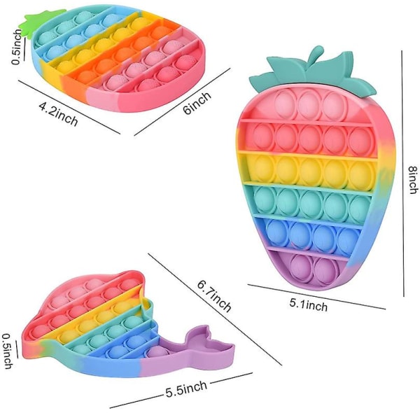 3 Pakkausta Push Pop Bubble Fidget -aistileluja