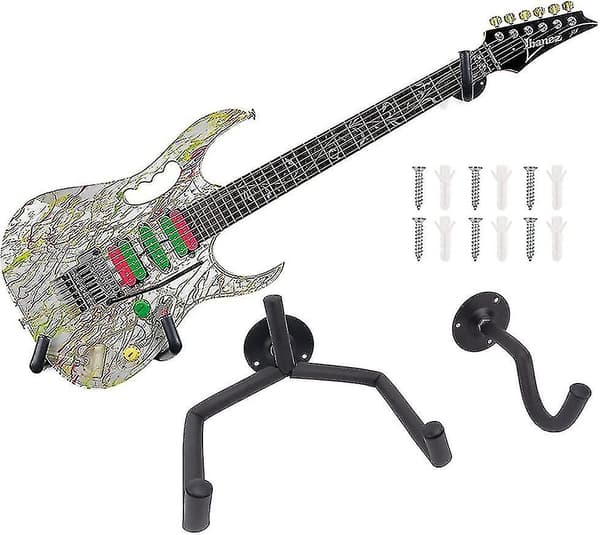 [LCS] Horisontellt Gitarrväggfäste, Lutande Gitarrhängare, Horisontellt Väggfäste för Akustisk Klassisk eller Elgitarr, Ukulele, Banjo, Mandolin