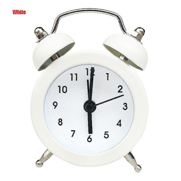 [LCS]Väckarklocka Lilone Twin Bell Hög för tunga sovare Sovrum Ljusgul Mini White