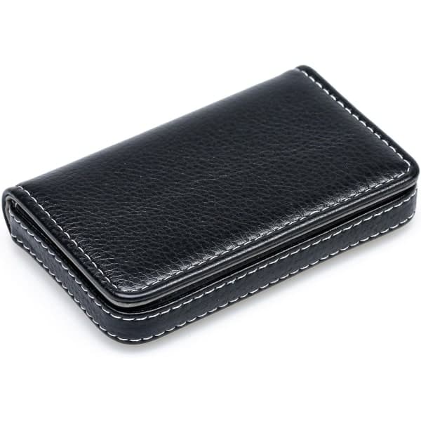 [LCS]Læder visitkortetui med magnetlås Black