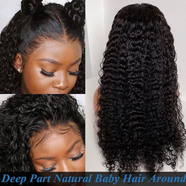 Deep Wave Closure Peruk Människohår Spets Frontal Peruk 13x6 Spets Front Peruk Preplucked Bleached Knots Peruker 13x4 Deep