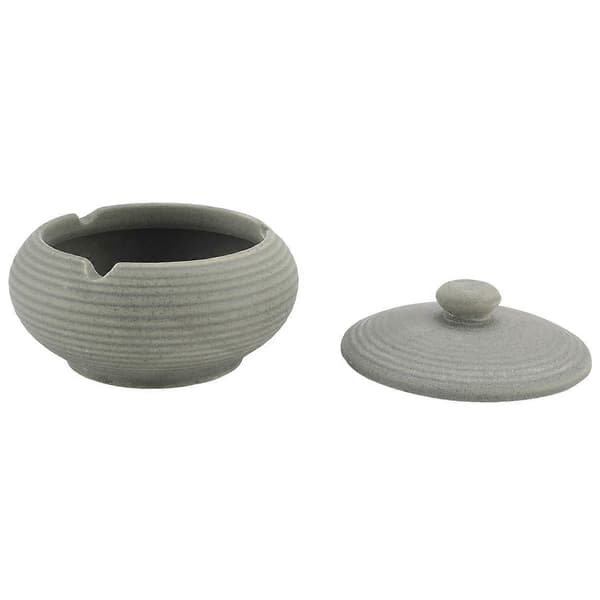 [LCS] Ceramic Ashtray with Windproof Lid for Indoor and Outdoor Use - Light Blue Light Blue