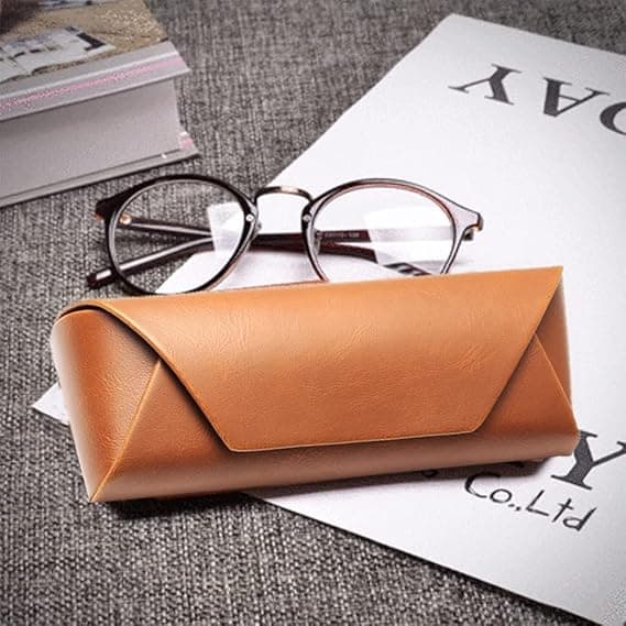 [LCS] 2 Pcs. Glasses Case, Leather Sunglasses Case, ZQKLA