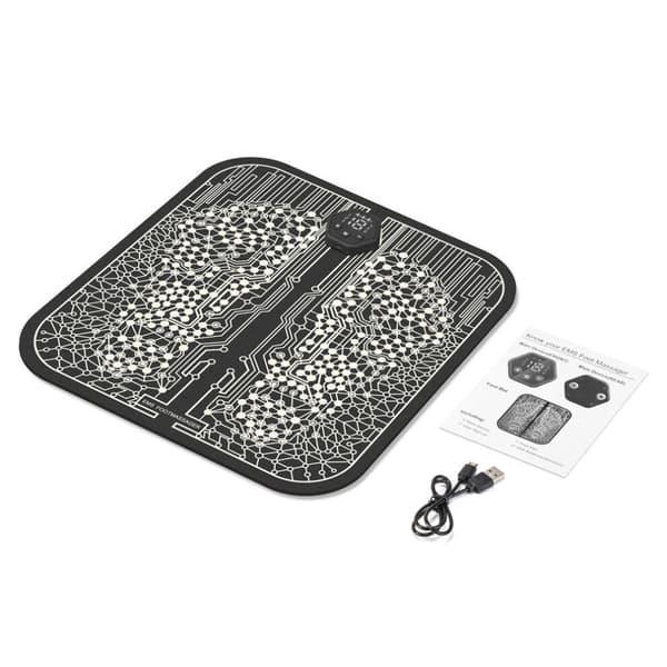 6-i-1 USB Genopladelig Reflekszoneterapi EMS Fodmassager Black
