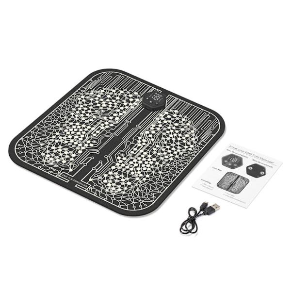 6-i-1 USB Uppladdningsbar Reflexologi EMS Fotmassageapparat Black