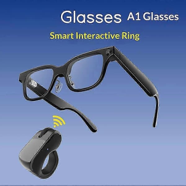 Kompatibel med Rokid Glasses AI Smart Glasses Tilbehør Bluetooth Ringmus Controller med Teleprompter Funktion Black