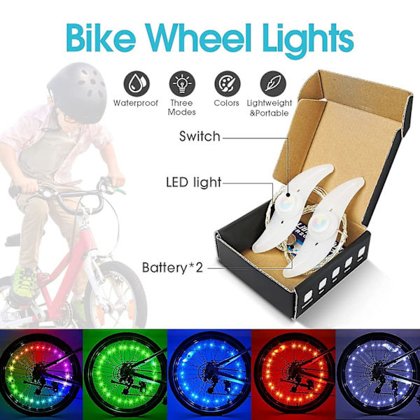 Cykelljus för Hjul - Cykel LED-ljus, Cykel LED-slingor (2 stycken)