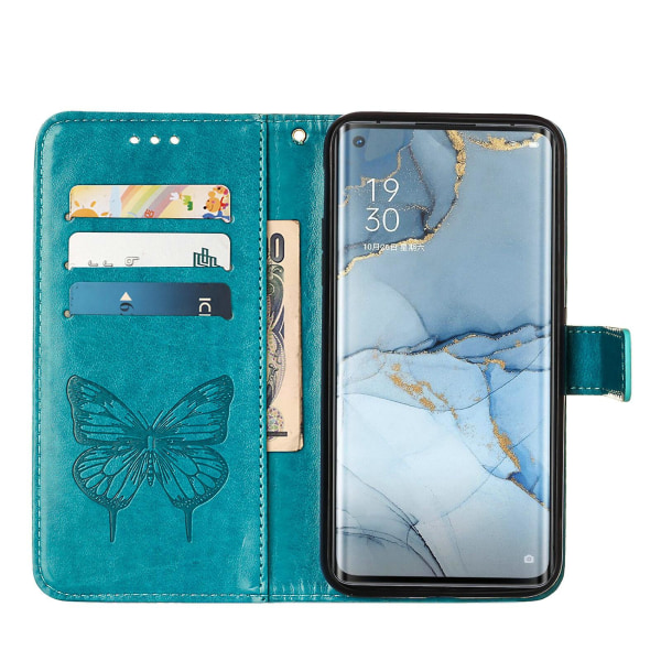 Fodral för Oppo Find X2 Neo Flipfodral Premium Läder Präglat