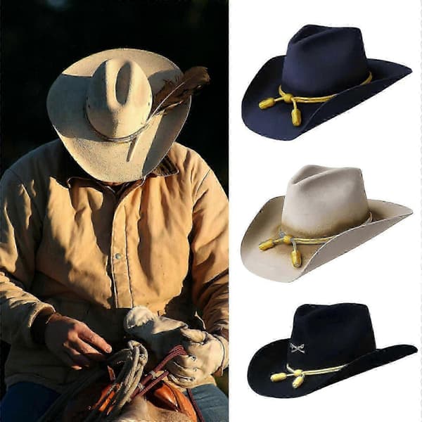 Homburg flosshatt i ull med bred brem, utkledningshatt for voksne Navy blue