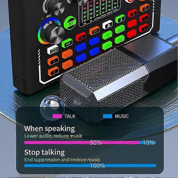 Live lydkort med o Mixer DJ-effekter stemmeskifter til Podcast Studio udstyr Black