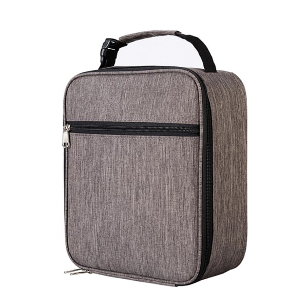 Isolerad lunchpåse Oxford tyg dragkedja Bento kylkub med mesh 7l lunchmatsväska Dark Grey