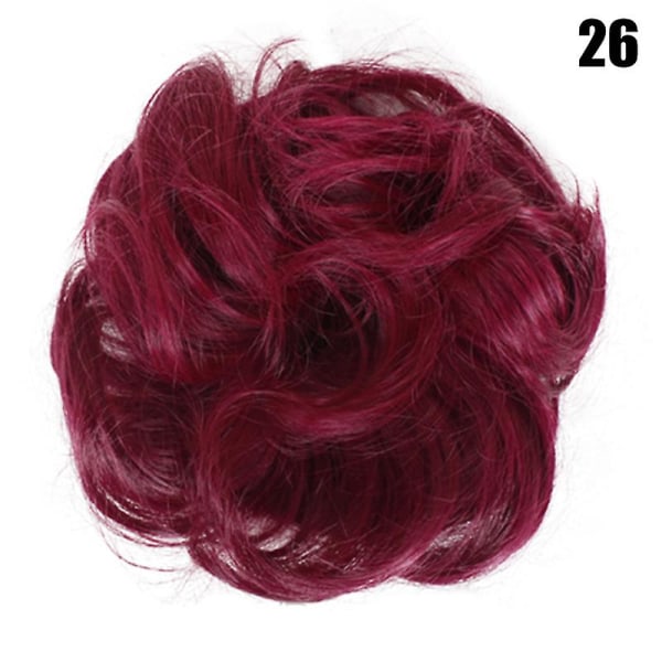 Lätt att bära Snygga hårscrunchies Naturligt rörigt lockigt hårförlängning 26
