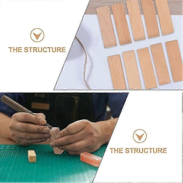 Treskjæring Treblokker for DIY-seglhåndverk 12 stk. sett