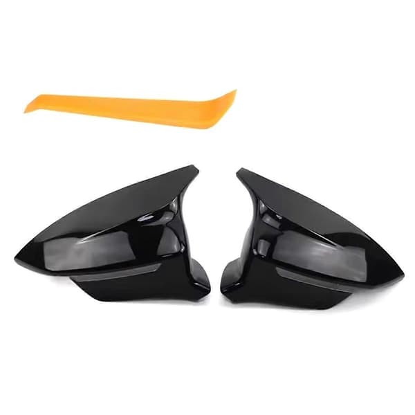[LCS] 2 stk. blanke sorte bakspejlkapper til udvendige sidespejle kompatible med Seat Cupra Ateca KH7 Tarraco KN2 2016-2 Glossy Black