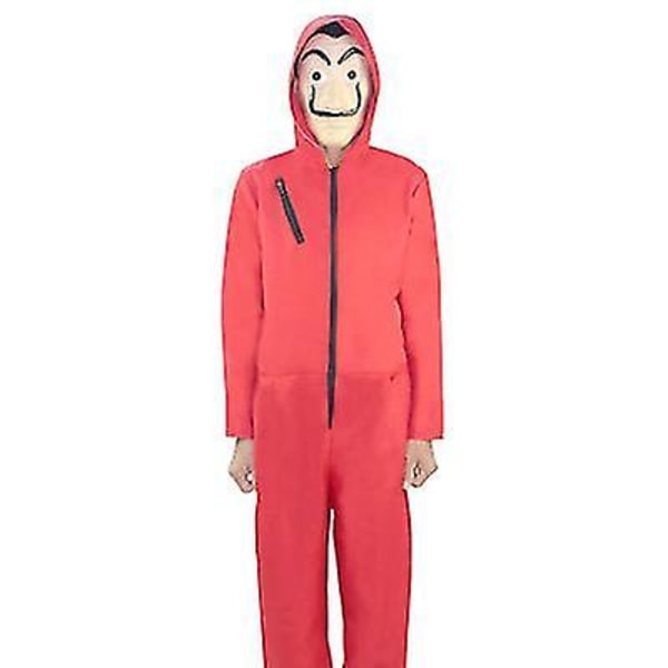 Clown Cosplay Costume Hoodie Röd Jumpsuit Of The Paper House（S）