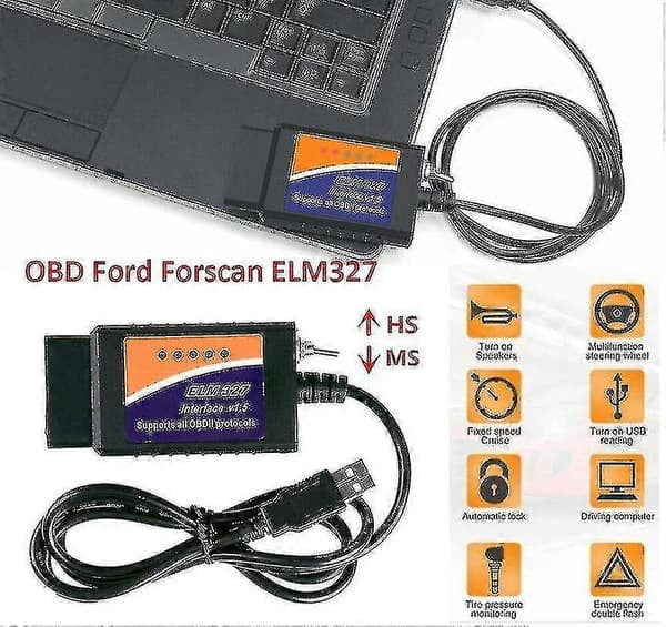 [LCS]Til Ford Forscan ELM327 USB Modificeret OBD2 Scanner V1.5 MS-CAN HS-CAN Kodelæser Scanner