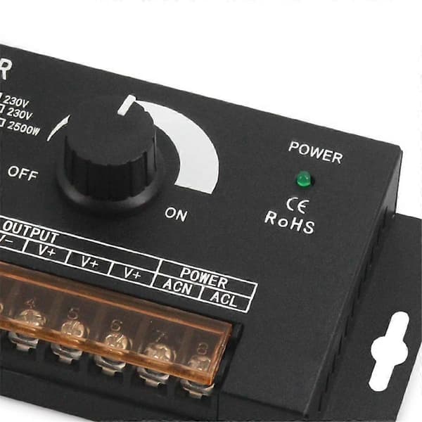 [LCS]AC220V 2500W LED Dimmer Trinnløs Lysstyrkekontroller Black