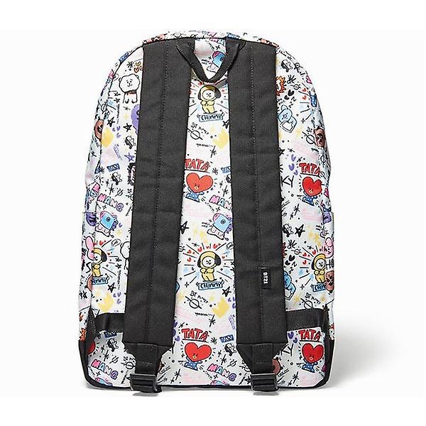 Kpop BTS Bangtan Jungen Tecknad BT21 Ryggsäck BTS Karaktär Grafik Mesh Ryggsäck