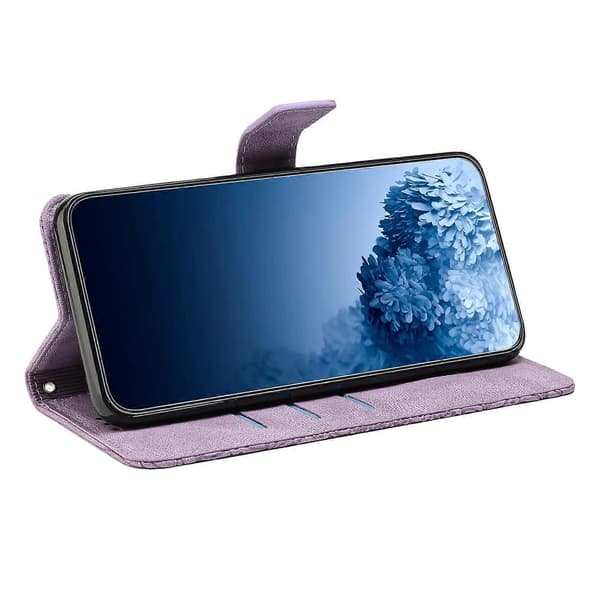 För Samsung Galaxy S21+ 5G Mandala präglat flip-läderfodral Purple