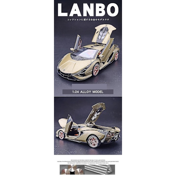 1:24 Stor Størrelse Lamborghini Sian Legeringsbil Model Støbt Sportsbil C