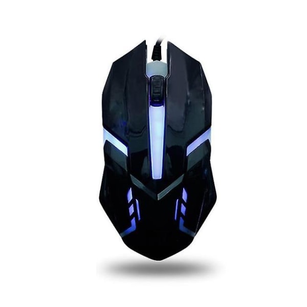 1600 DPI Färgglad Bakgrundsbelyst Tyst Mus USB Kabelansluten Gamingmus Kontorsspel Ljusande Mus För PC Laptop Dator Notebook Black