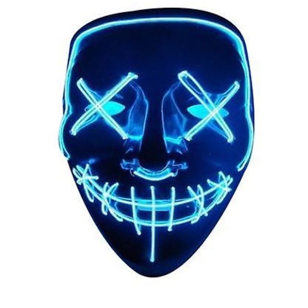 Halloween Lysende Maske Skræmmende Maske Til Halloween Festival Partyc blue