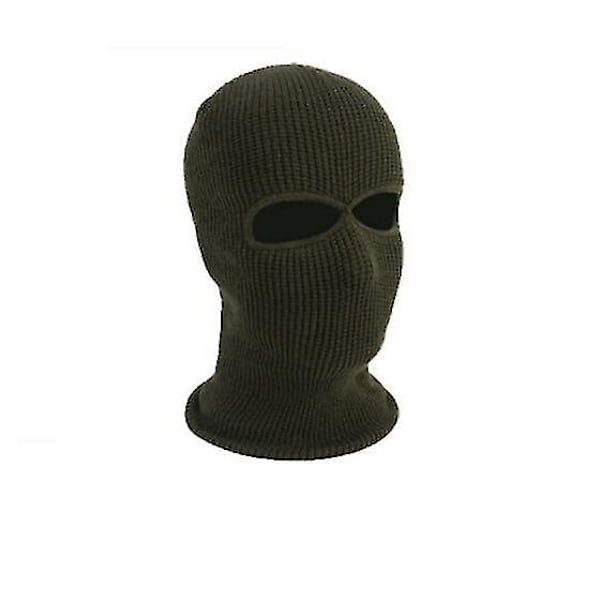 Koko Kasvon Peittävä Neulottu Reikähiihtomaski Army Green