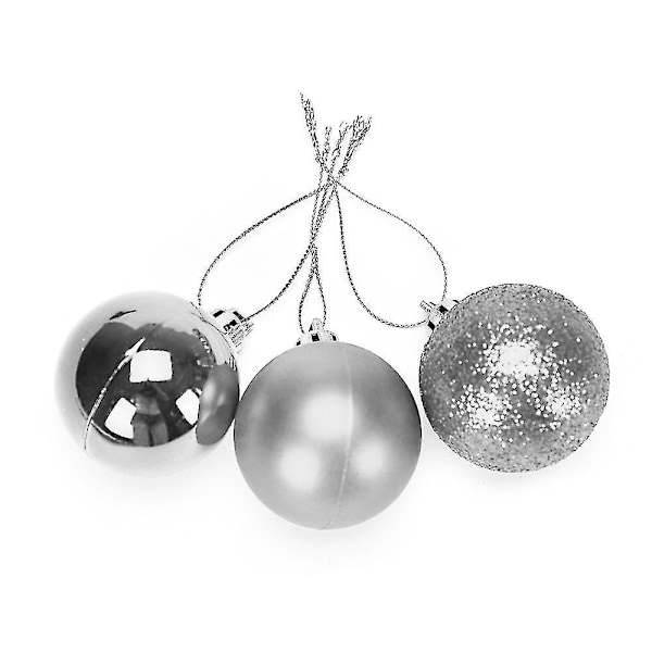 Julepynt julekuler 4 cm 24 stk. plast juletre dekorasjon