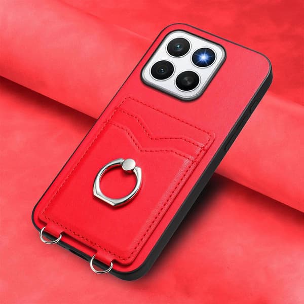[LCS]R20 Ring Card Holder Phone Case Red For Honor X8c 4G
