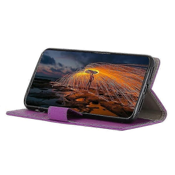 [LCS]För Google Pixel 9 Pro XL Texturerat Telefonfodral PU Läder Telefonställskydd Purple