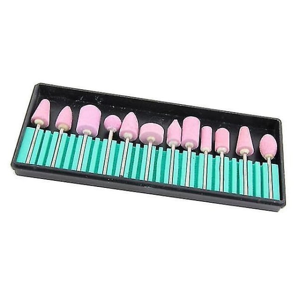Nagelborrar kvarts slipverktyg elektriska nagelborr med 12pcs quartz bit set