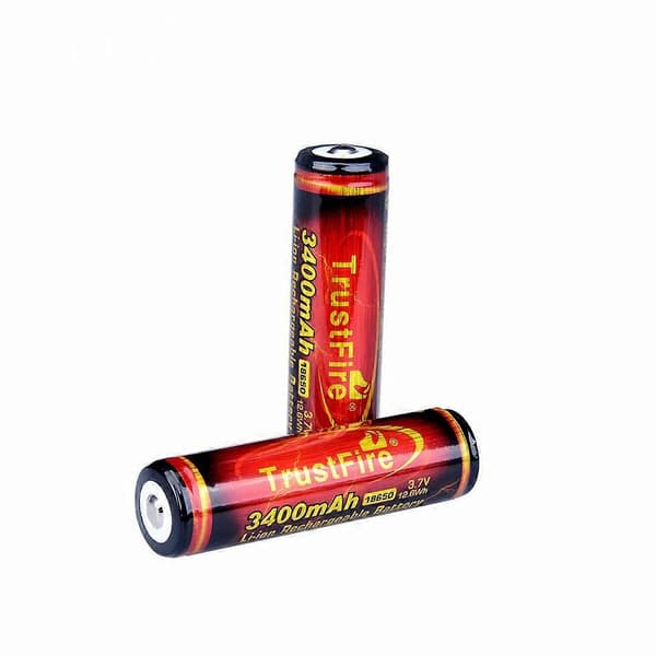 [LCS] 2-pack knapptopp 3.7V 3400mAh 18650 Li-ion uppladdningsbart batteri för LED