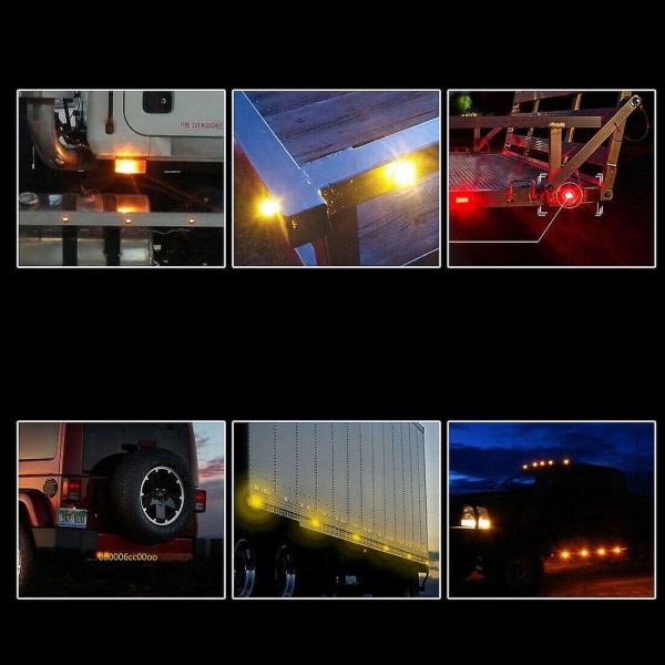 Trailer Led sidomarkeringsljus för billastbilar Röjning Röd bärnstensfärgad sidomarkering