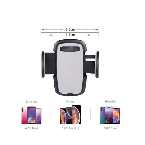 Universell 360° roterende ventilert biltelefonholder