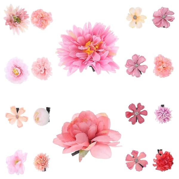 Hårklemmer til kvinder Blomsterhårnåle til dekoration 36 stk. assorterede farver