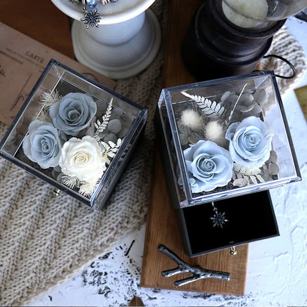 [LCS] Eternity Flower Presentförpackning Smyckeskrin - Evighetsros för pojkvän