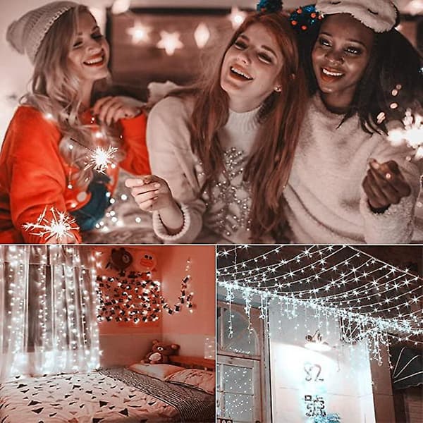 [LCS]Julbelysning, 100 LED Snöflinge Ljusslinga white