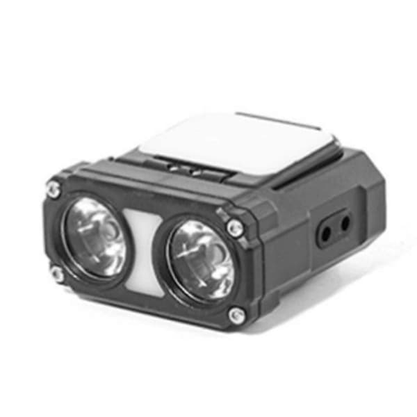 Dobbeltstråle Hat Clip Kasket Lys Mini LED Forlygte Sensor Forlygte USB Genopladelig Justerbar Vinkel Camping Forlygte