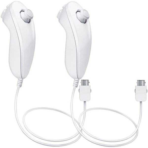 2st vit Nunchuk kompatibel för Nintendo Wii Controller - QUM