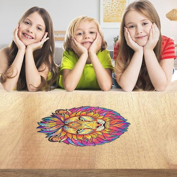 3D Träpussel Varje Bitar Är Djurformade Kortleksleksaker